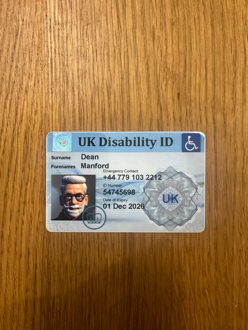 UK National Disability Disabled Card